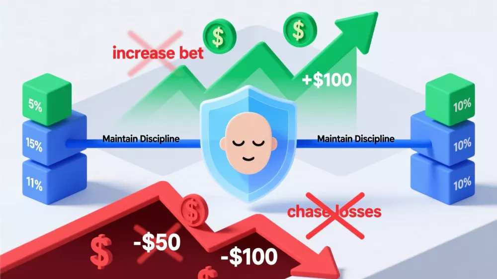 Emotional discipline diagram for managing winning and losing streaks in sports betting